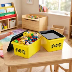 Nayasa Stack N Store Batman, Small, 5 ltrs | DC Superhero Print Plastic Storage Boxes Set of 2 with Lid 