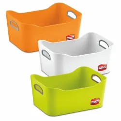 Nayasa Tri Colour Passion Basket | Set of 3 | Multi Purpose Storage Basket | Side Handles | Easy to Lift | Light Weighte