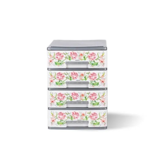 Image of Nayasa Tuckins Deluxe No. 14 Plastic Rectangular Storage (White, Standard, 19.5 cm x 27.5 cm x 27 cm) - 4 Drawers