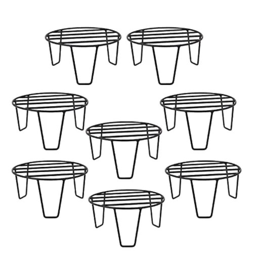 Image of NAYRA Metal Plant Stands – Black, 20 CM (Set of 8)
