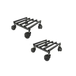 NAYRA Black Metal Wheels Planters Square Shape Stand 