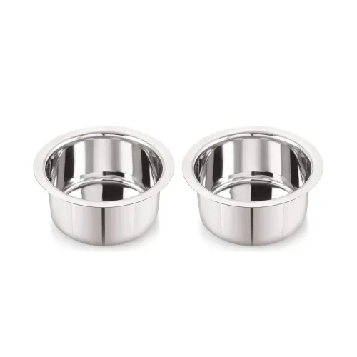 Image of Neealm Stainless Steel Flat Bottom Tope – 1100 & 1950 ml