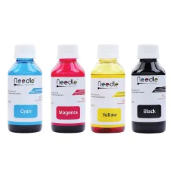 Needle 4x100gms Cartridge Inkjet Ink Refill | Made in India | Compatible with Inkjet Printers | Easy Ink Refilling Solution (CMYK)