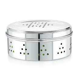 Neelam Stainless Steel Coriander Dabbas with Air Ventilation Size No.8