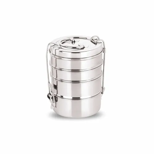 Image of neelam Stainless Steel Lunch Box/Tiffin with Locking Clip, 4-Tier Container