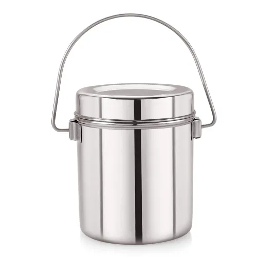 Image of Neelam Stainless Steel 9, 22 Gauge Milk Pot, 750 ml, Stainless Steel Storage Can Useable As Steel Dabba, Milk, ghee, Oil