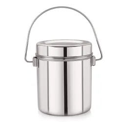 Neelam Stainless Steel 9, 22 Gauge Milk Pot, 750 ml, Stainless Steel Storage Can Useable As Steel Dabba, Milk, ghee, Oil