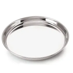 Neelam Stainless Steel N.P.12 22G Thali, 26.5 cm, Silver, Durable & Elegant Round Plate for Serving, Perfect for Daily U