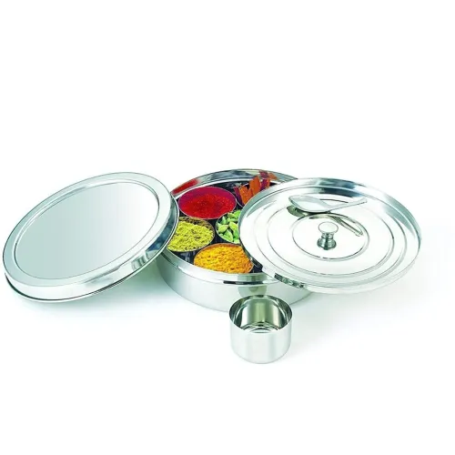 Image of neelam Stainless Steel Spice Box, Masala Dabba with airtight Steel Lid