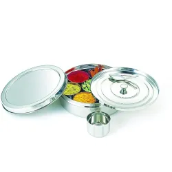 neelam Stainless Steel Spice Box, Masala Dabba with airtight Steel Lid