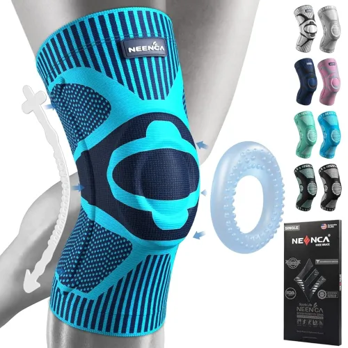 Image of NEENCA Knee Brace with Gel Pads & Stabilizers – Blue, L