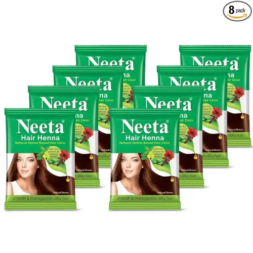 Image of Neeta Natural Brown Hair Henna Powder 25g Pack of 8