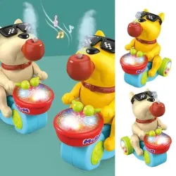 Negi Drum Dog Musical Light-Up Spraying Toy for Kids