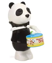Negi Melodious Wind Up Panda Toy with Drum - White Black