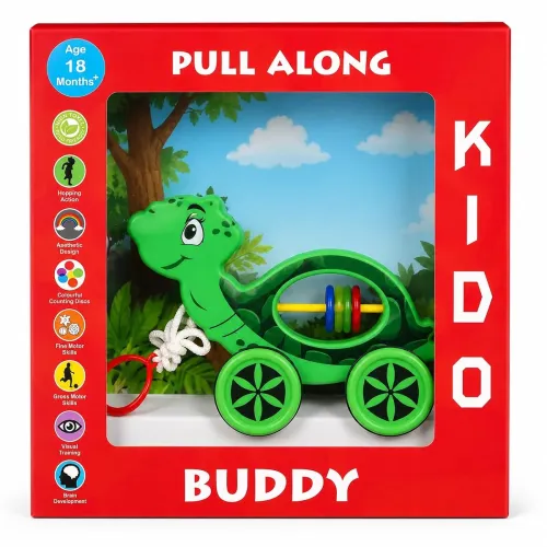 Image of Negi Pull Along Turtle Buddy Toy