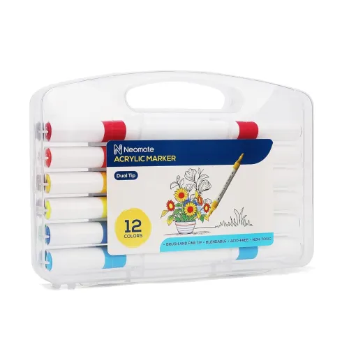 Image of Neomate 12 Pcs Triangle Shape Acrylic Markers Set