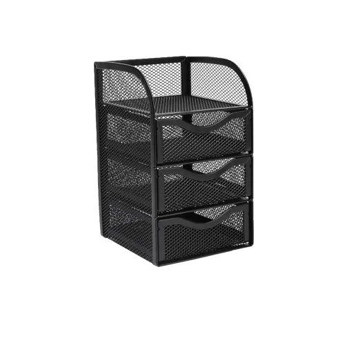 Image of Neomate 3-Drawer Metal Mesh Mini Desk Organizer 