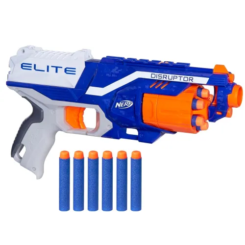 Image of Nerf Disruptor Elite Toy Blaster,6-Dart Rotating Drum with Darts, Toys for Kids Teens&Adults, Outdoor Toy for Boys, Birt
