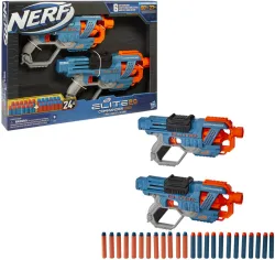 Nerf Elite 2.0 Commander RD-6 Blaster 2-Pack, 2 Blasters, 24 Darts, 6-Dart Drum Guns & Darts (Multicolor)