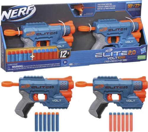 Image of Nerf Elite 2.0 Volt SD-1 Blaster 2-Pack Includes 2 Blasters and 12 Elite Darts Guns & Darts  (Multicolor)