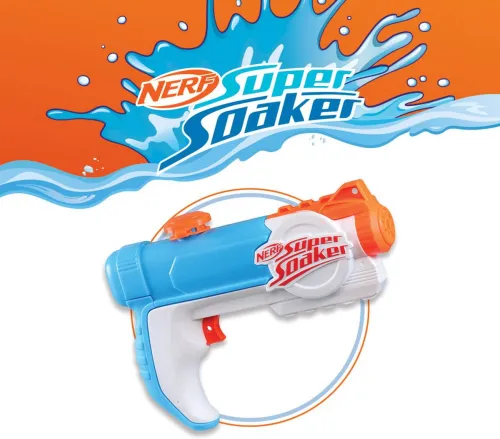Image of Nerf SuperSoaker Piranha Water Blaster, Trigger Action, Branded Holi Pichkari, Age 6+ Water Gun (Multicolor)