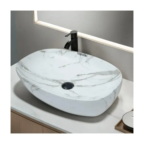 Image of NEROBI Designer Ceramic Tabletop Wash Basin (24 x 15 x 6 inch)