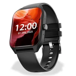 Nervfit Pulse Smartwatch with 1.83\' TrueColor+ HD Display | Bluetooth Calling | Waterproof | Heart Rate & SpO2 Tracking | Sleep & Stress Monitor | 5-Day Battery | Sports Modes (Pulse Black)