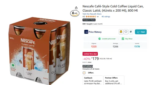 Image of Nescafe Café-Style Cold Coffee Liquid Can, Po4