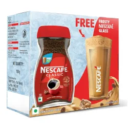 Nescafe Classic Coffee 190g Jar + Free Frosty Café Glass