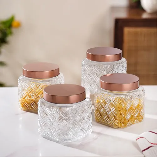Image of Nestasia 1200ml Glass Storage Jars Set of 4