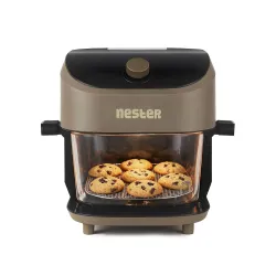Nester Home Cook Glass Air Fryer 6.2 Ltr with 6mm Borosilicate Glass bowl