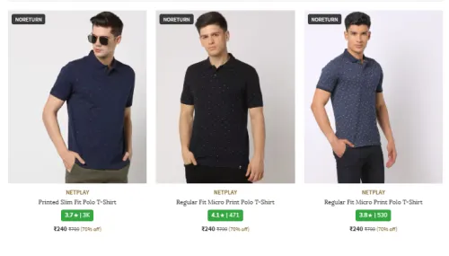 Image of Netplay Men Fashion T Shirt Flat 70% Discount