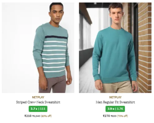 Image of Netplay Men Sweatshirt Starting @ ₹210