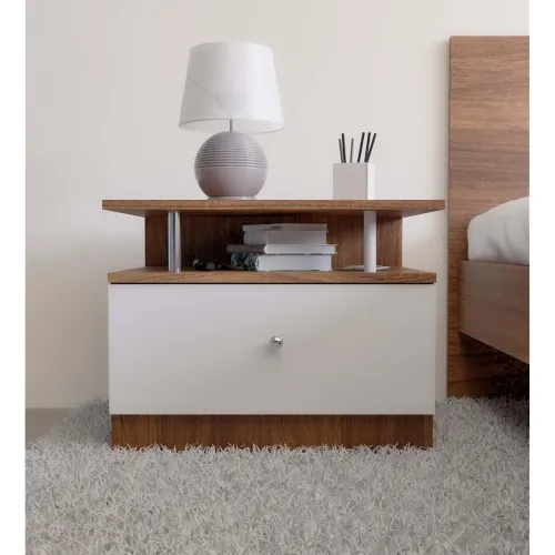 Image of NEUDOT Pico BST Bedside End Table with 1 Drawer Storage