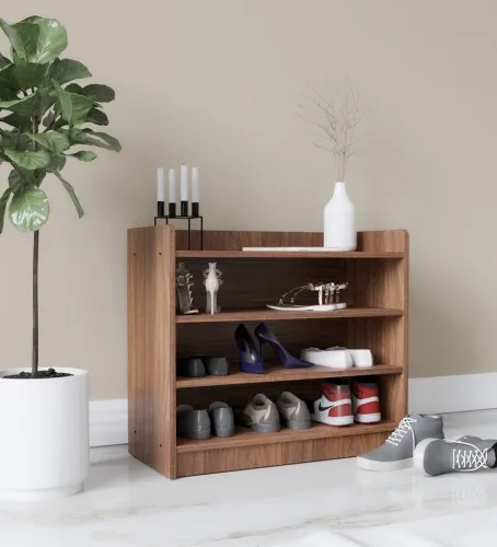 Image of NEUDOT SKO Engineered Wood Shoe Rack (Teak)