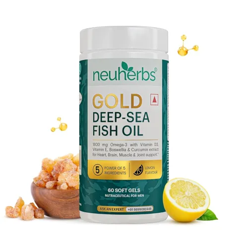 Image of Neuherbs Gold Deep Sea 6X Omega 3 Fish Oil Capsules - 60 Softgels