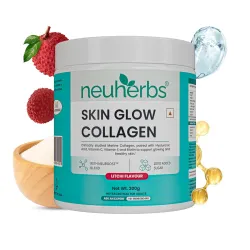 Neuherbs Collagen Supplement | Marine Skin Glow Collagen Peptides for Men & Women | With Hyaluronic Acid, Biotin, Vitami