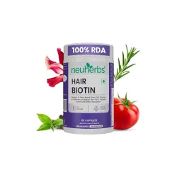 Neuherbs Hair Biotin Capsules (60 Count, Hair Growth & DHT Support)