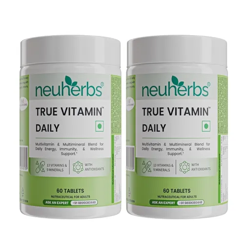 Image of Neuherbs Multivitamin - 60 Tablets | True Vitamin Supplement For Men & Women | Multi Vitamin & Minerals With Vitamin C, 