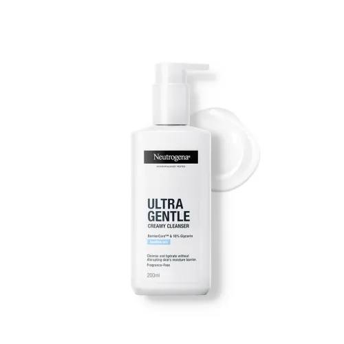 Image of Neutrogena Ultra Gentle Creamy Cleanser | 14X Gentler Cleanser | All Skin Types Including Sensitive Skin | Face Wash for