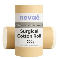 Nevae 100% Pure Cotton Roll| Absorbent Cotton Wool | Soft, Hygienic & Chlorine Free | For Medical, Baby Care, Makeup & Household Use (300gm)