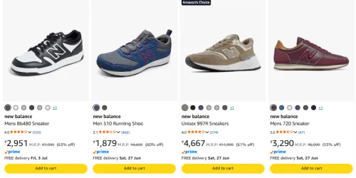 Image of New Balance Men Shoes Minimum 60% Discount