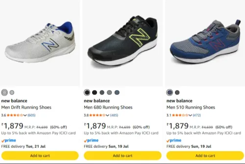 Image of New Balance Men Shoes Minimum 60% Discount