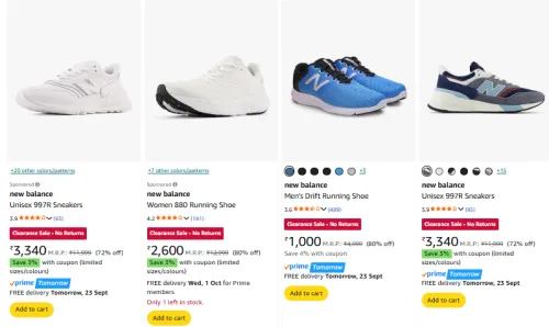 Image of New Balance Men Shoes Minimum 70% Discount