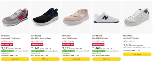 Image of new balance Men's Shoes upto 80% Discount