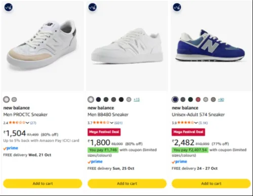 Image of new balance Men's Shoes upto 80% Off