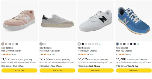 Image of New Balance Men's Sneaker upto 70% Discount