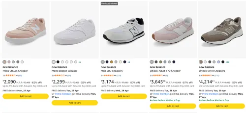 Image of New Balance Men's Sneakers at minimum 60% Discount