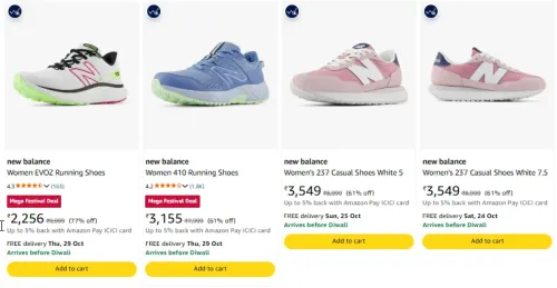 Image of new balance Shoes at minimum 60% Discount