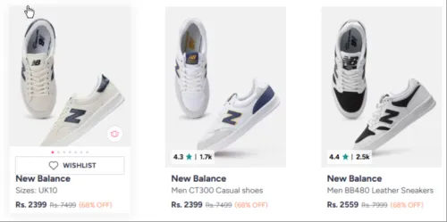 Image of New Balance Sneakers at minimum 68% Discount